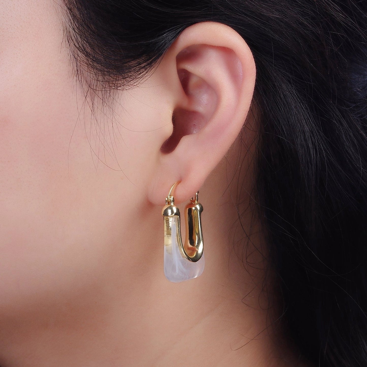 14k GF Laura Latch Acrylic Earring