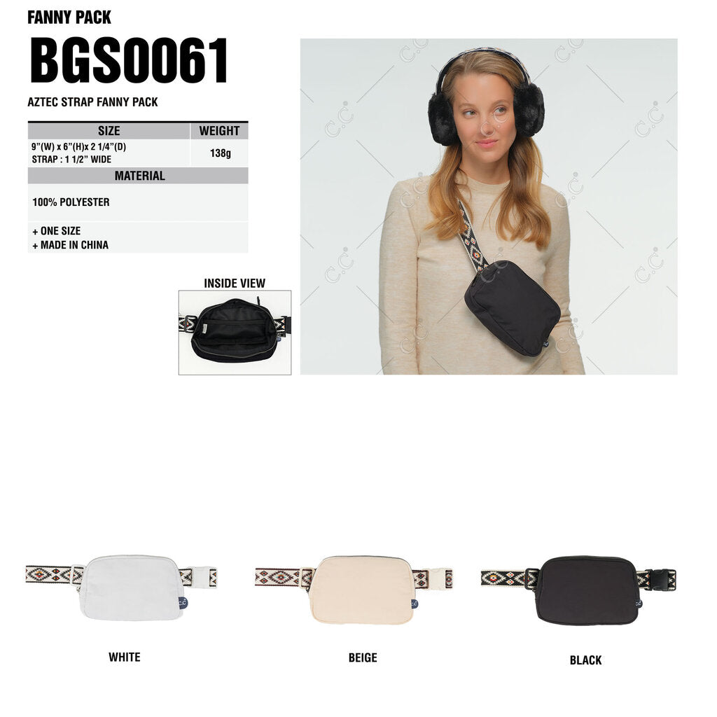 Beige - Aztec Wrap Fanny Pack