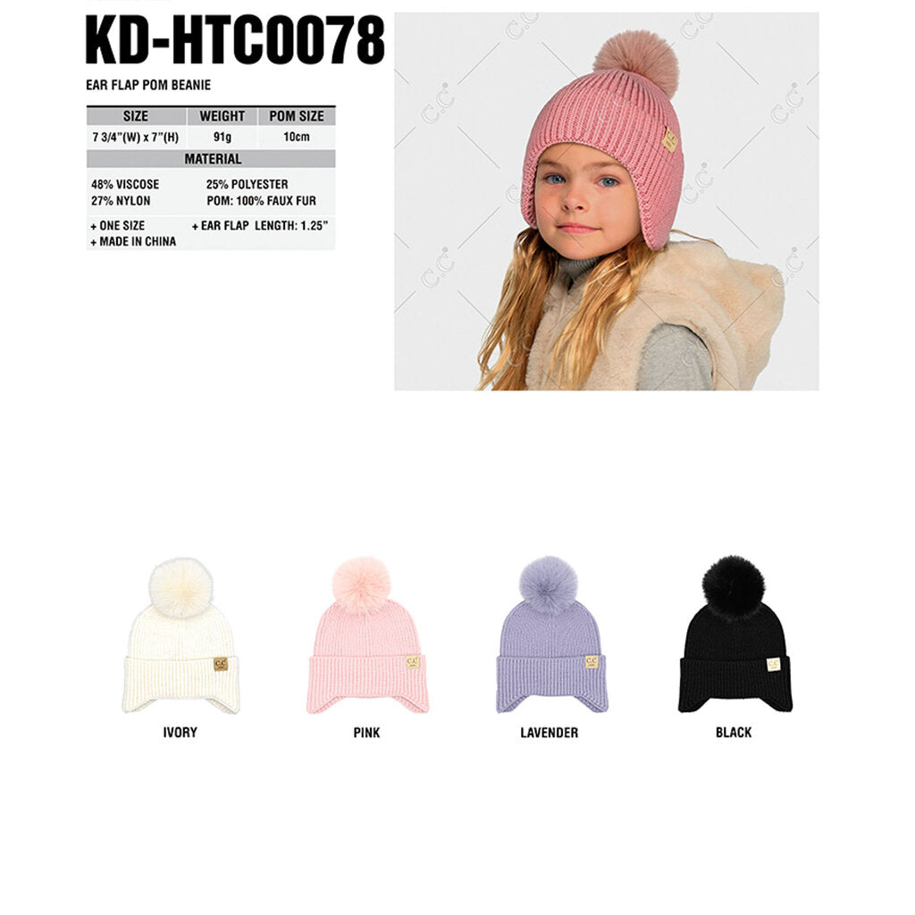 Lavender- Ear Flap Beanie