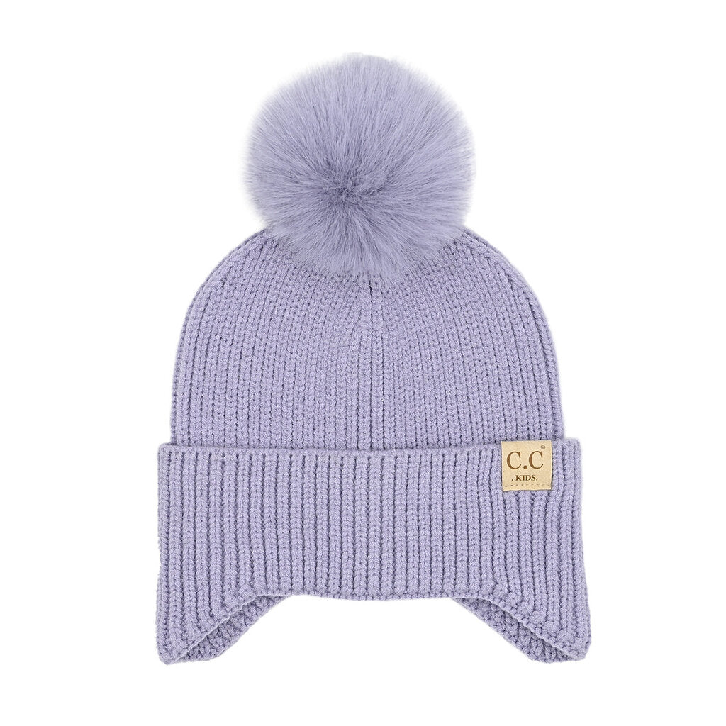 Lavender- Ear Flap Beanie