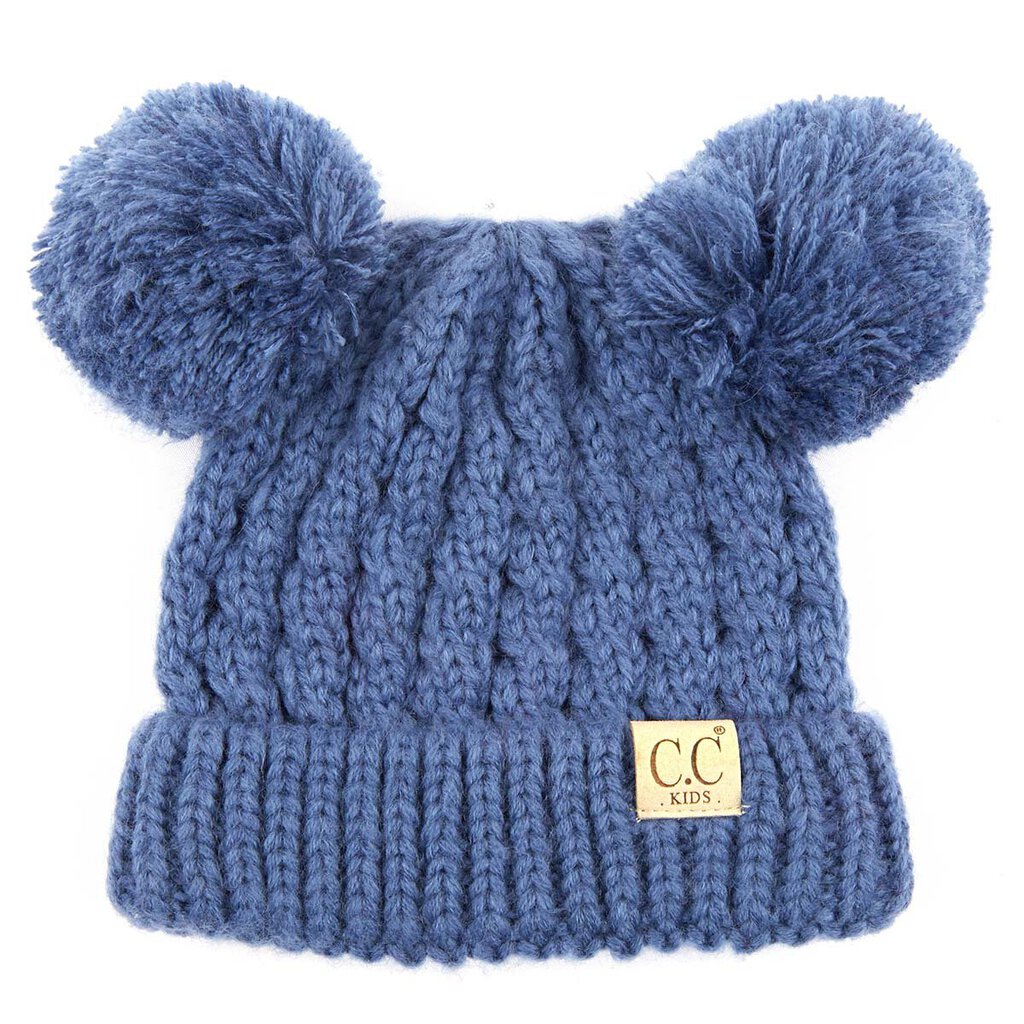 Drk.Denim- Double Pompom Beanie