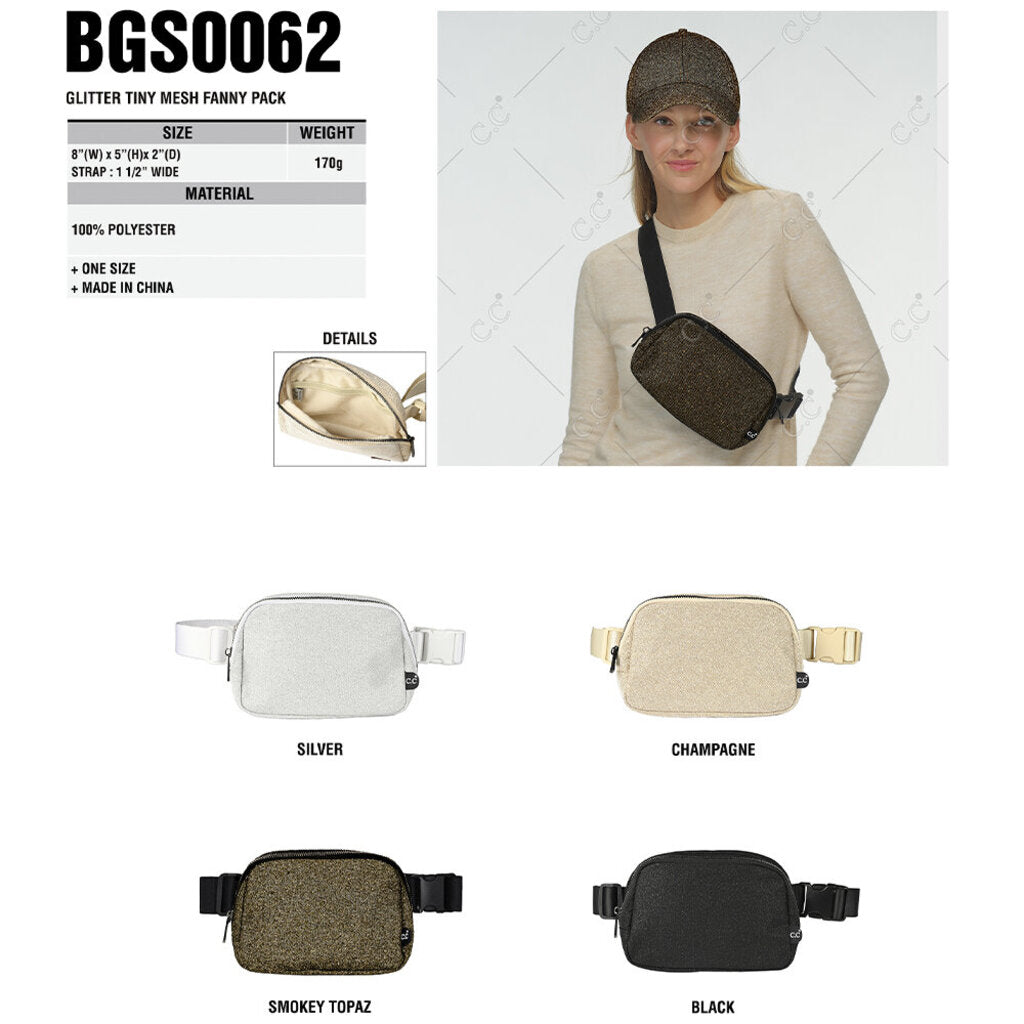 Silver- Glitter Fanny Pack