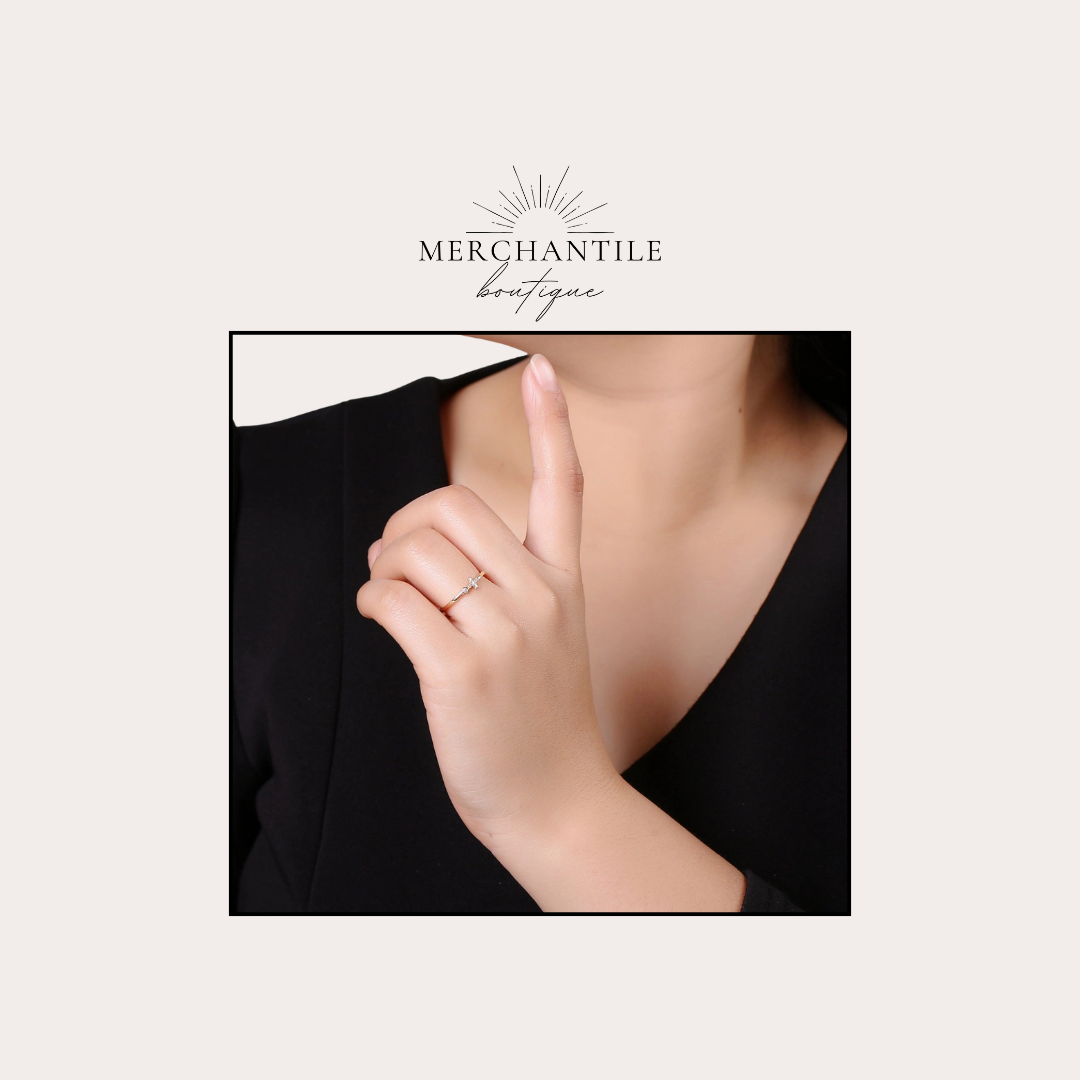 18k GF Sideways Cross Ring