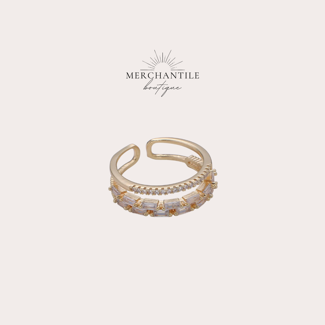 14k GF Baguette Solitare Ring