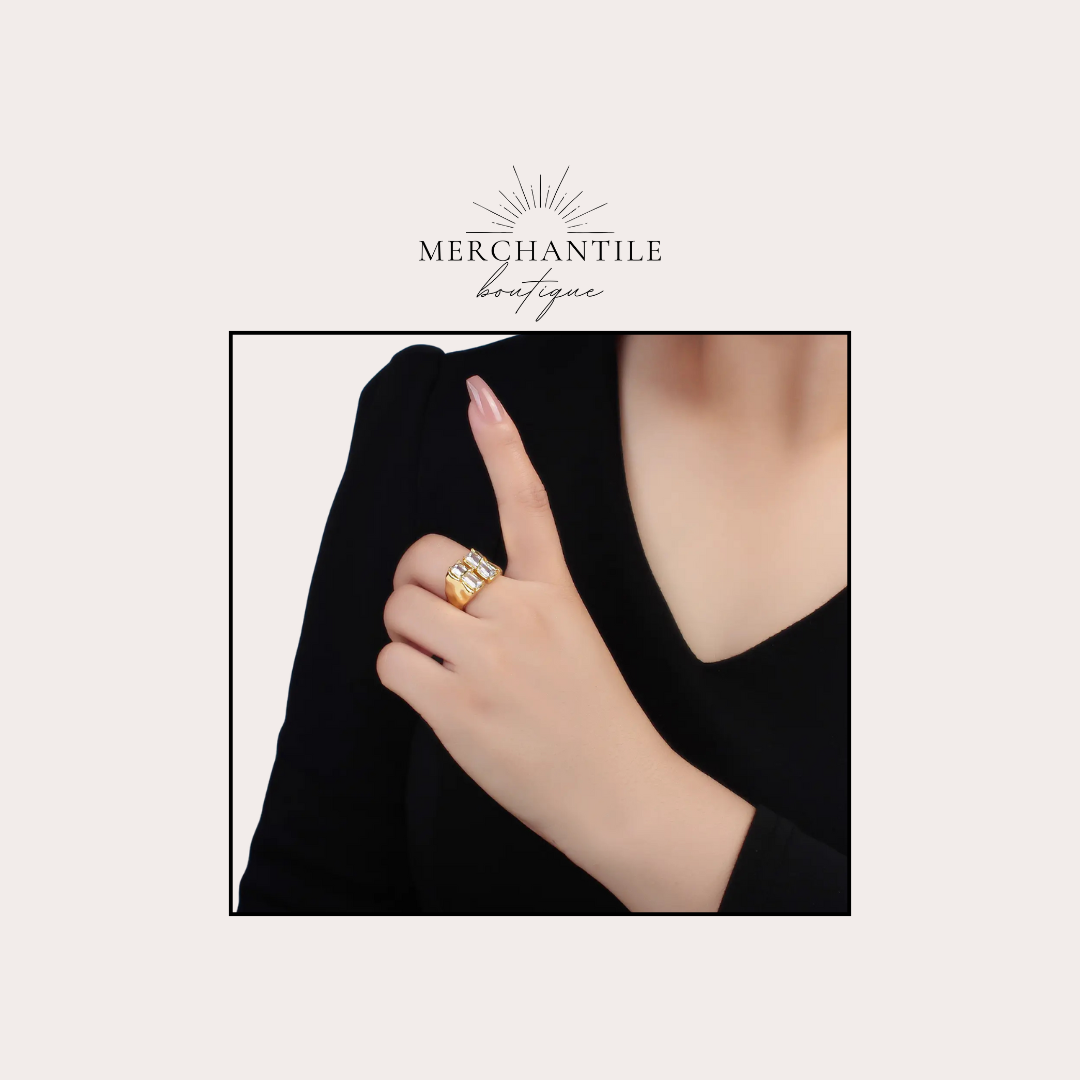 24k GF Delaney Double Baguette Ring