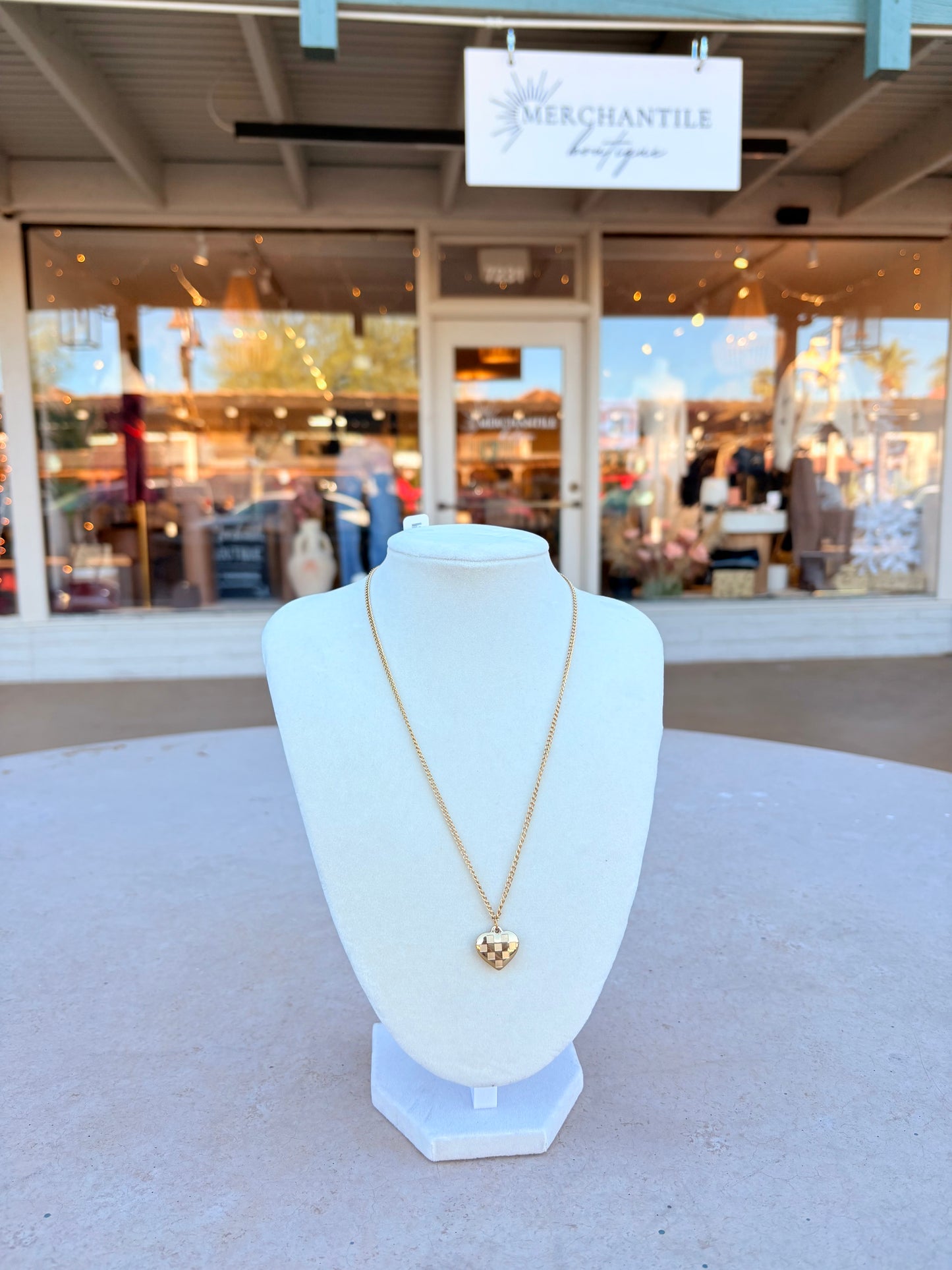 Checkered Heart Necklace
