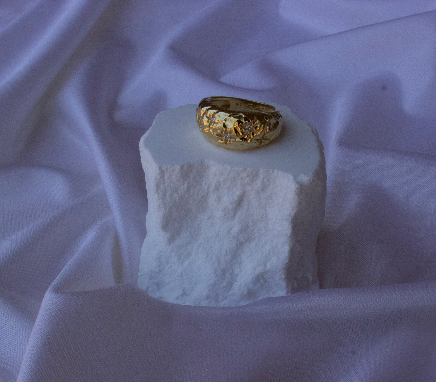 Starlit Hammer 18k Gold-Filled Ring