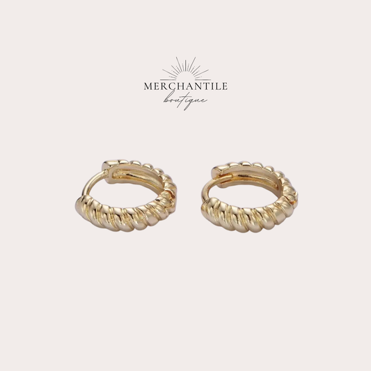14k GF 10mm Croissant Cartilage Huggie Earrings