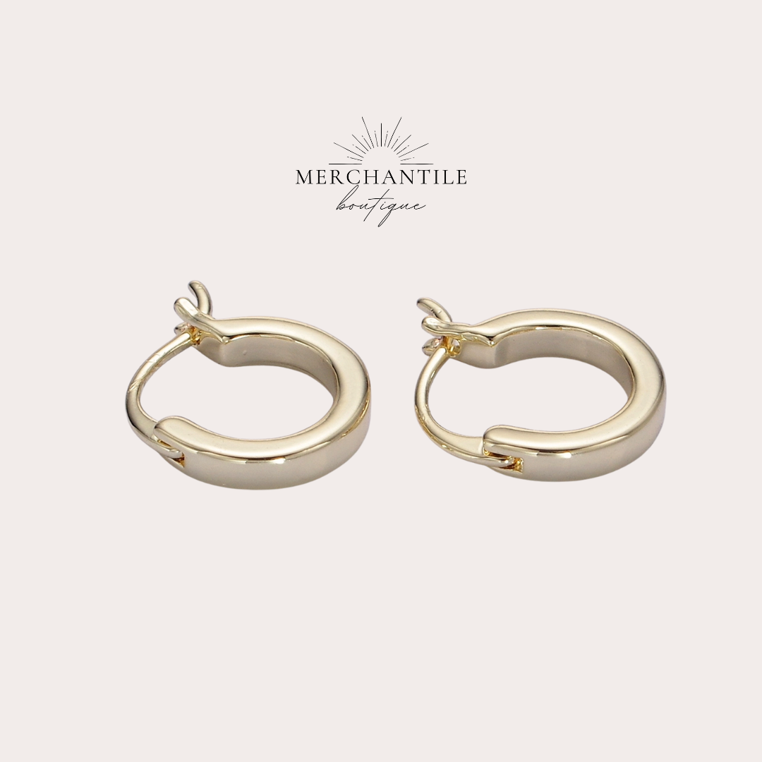 14k GF 12mm Cartilage Latch Hoop Earrings