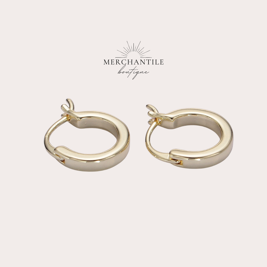 14k GF 12mm Cartilage Latch Hoop Earrings