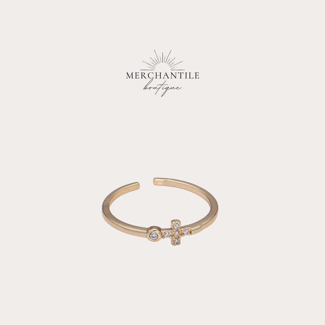 18k GF Sideways Cross Ring