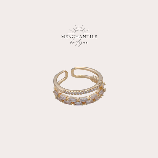 14k GF Baguette Solitare Ring