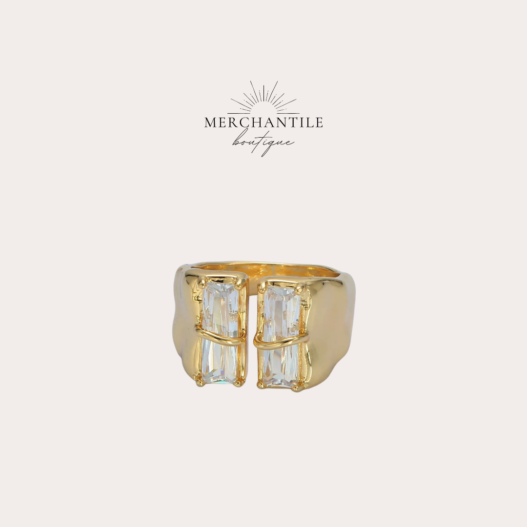 24k GF Delaney Double Baguette Ring