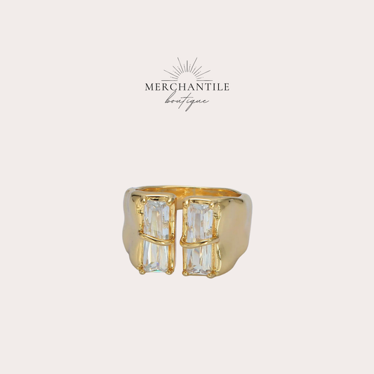 24k GF Delaney Double Baguette Ring