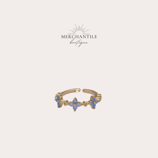 GF Blue Opal Flower Ring