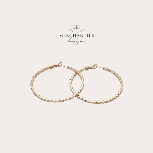 GF Oval Textured Geometric Hinge Hoops