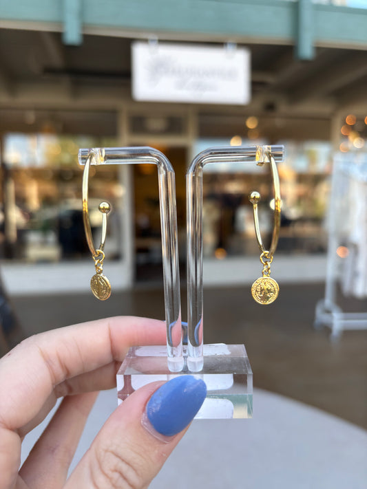Gold-Filled Charm Hoop Earrings