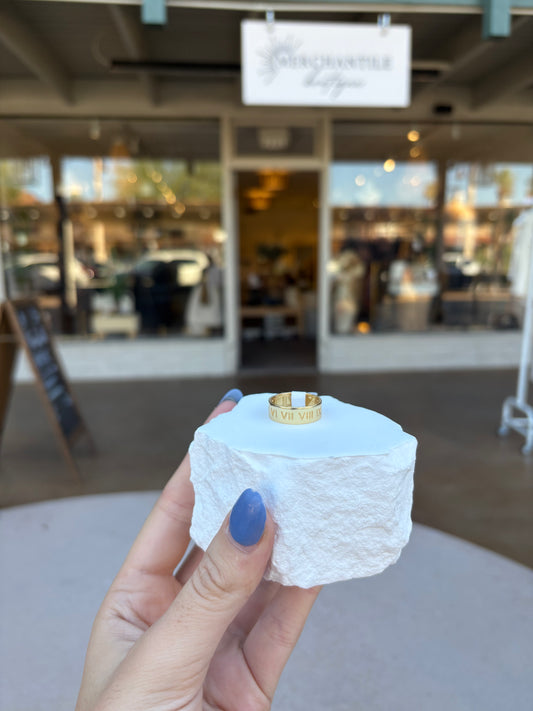 Roma Luxe 18K Gold-Filled Roman Numeral Ring