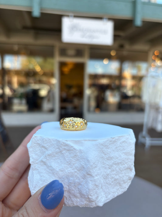 Starlit Hammer 18k Gold-Filled Ring