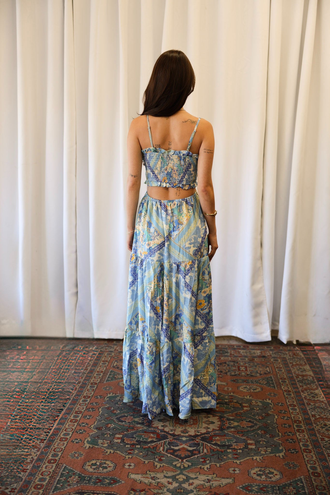 Santorini Sea Maxi Dress