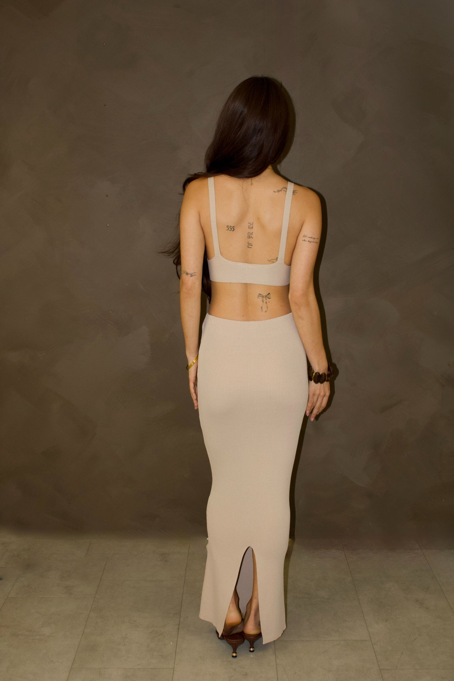 Beige Knit Skirt
