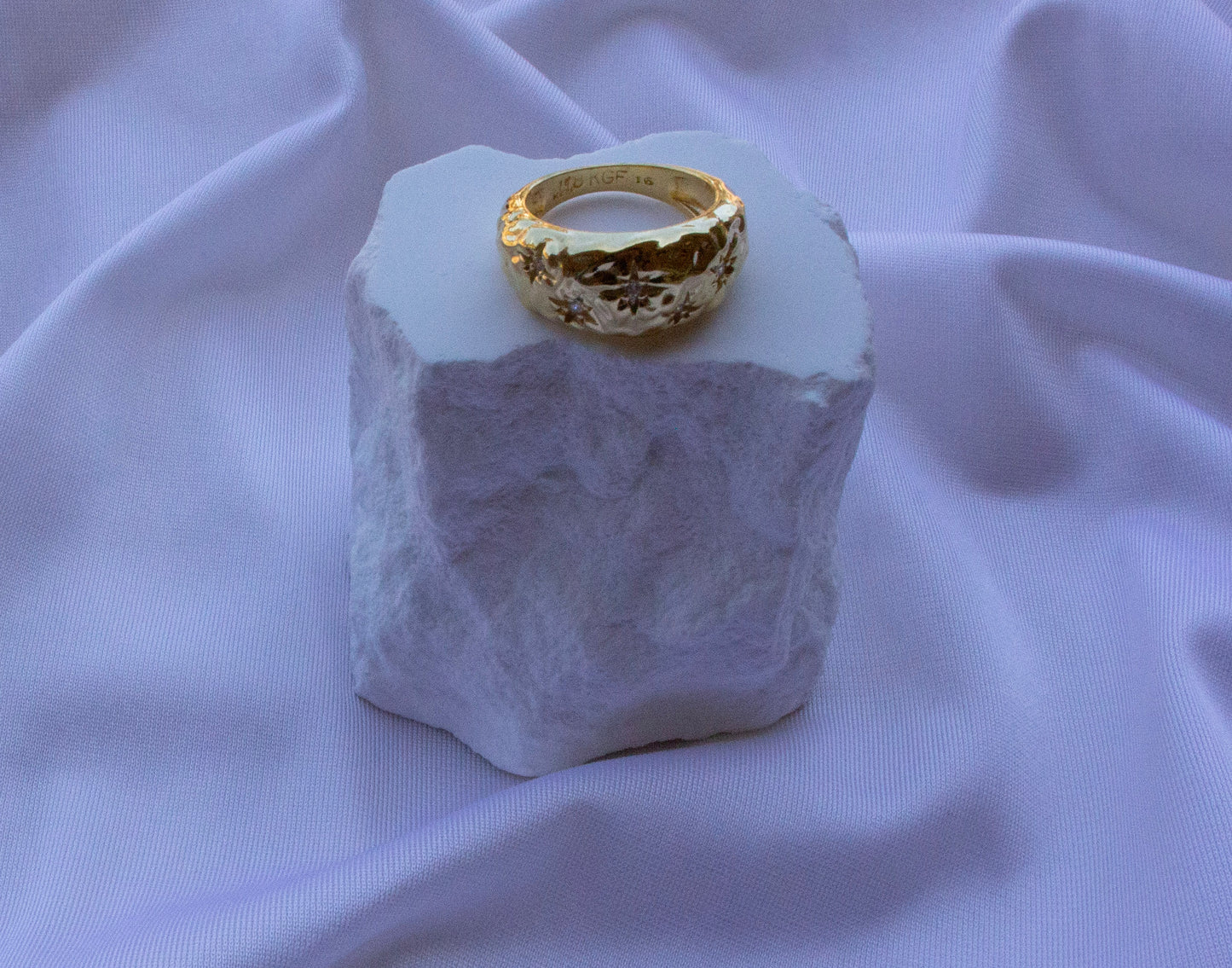 Starlit Hammer 18k Gold-Filled Ring