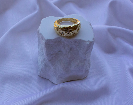 Starlit Hammer 18k Gold-Filled Ring