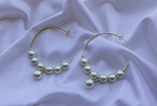 Pearl Aura 18K Gold-Filled Hoop Earrings