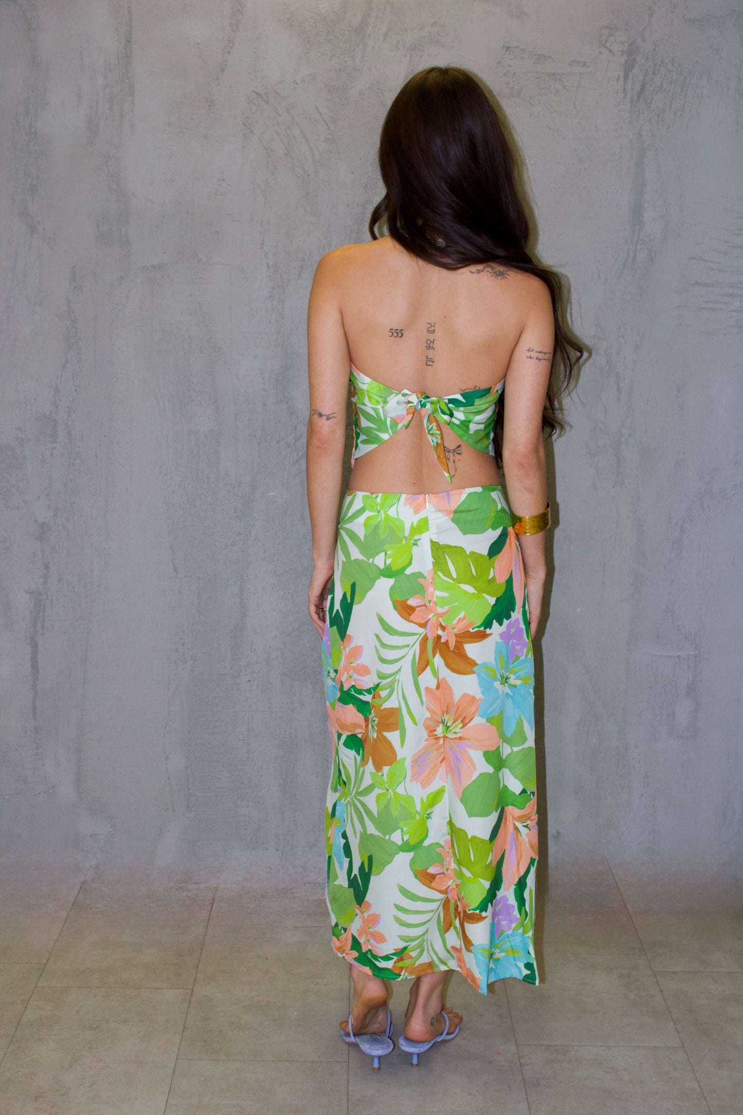 Sage Knotted Maxi Skirt