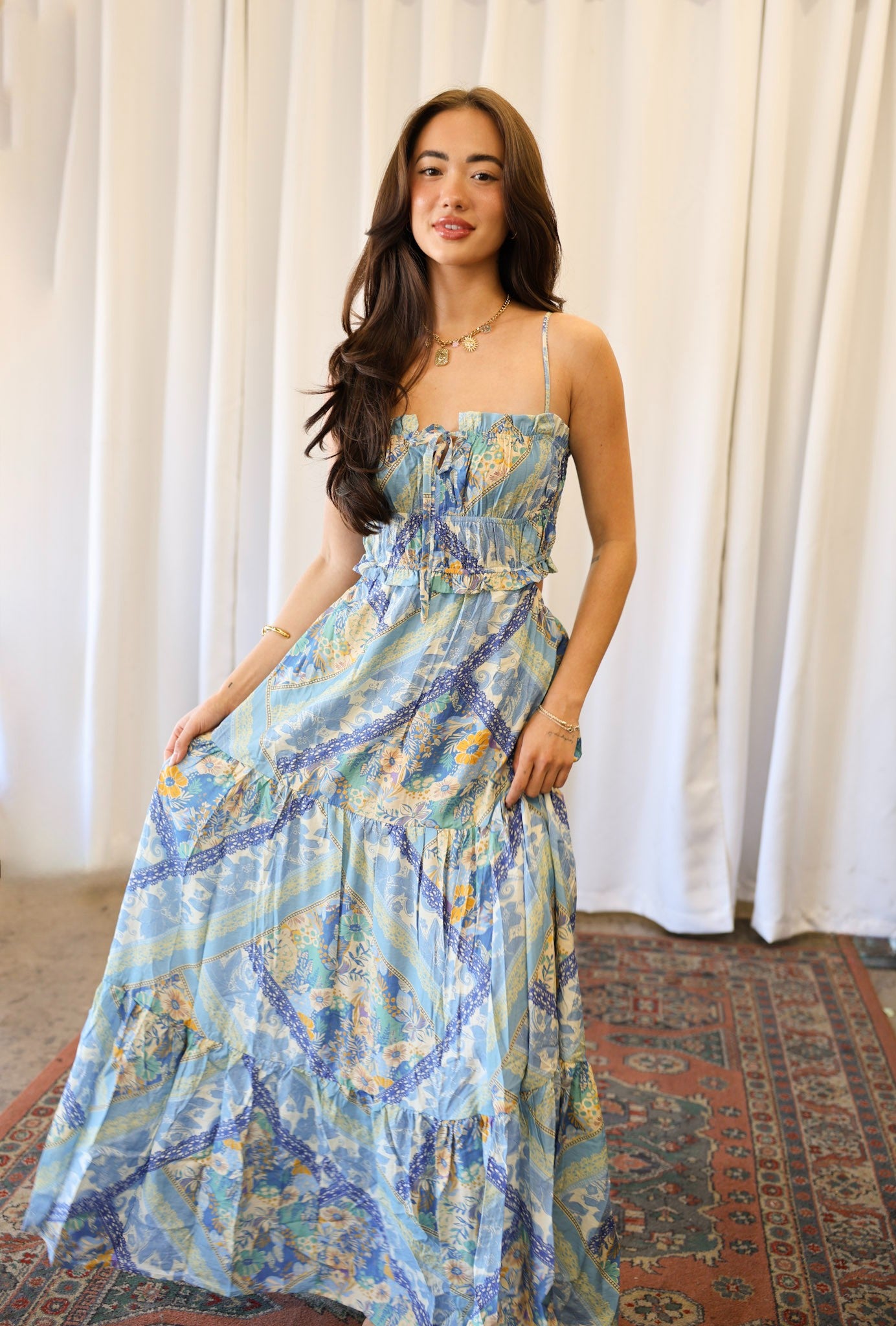 Santorini Sea Maxi Dress