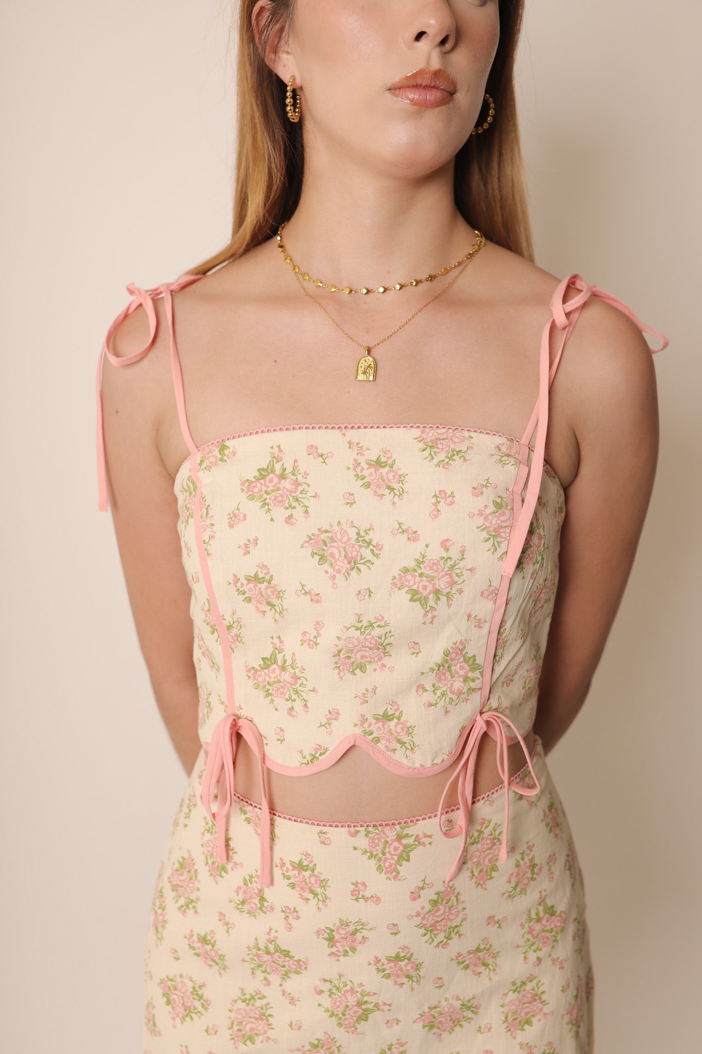 Petal Kiss Bow Crop Top