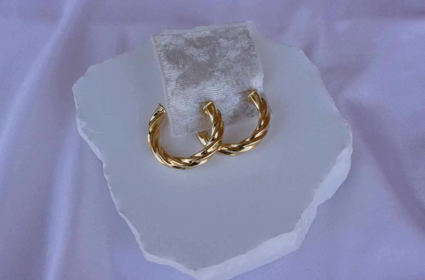 Golden Swirl 18K Gold-Filled Hoop Earrings