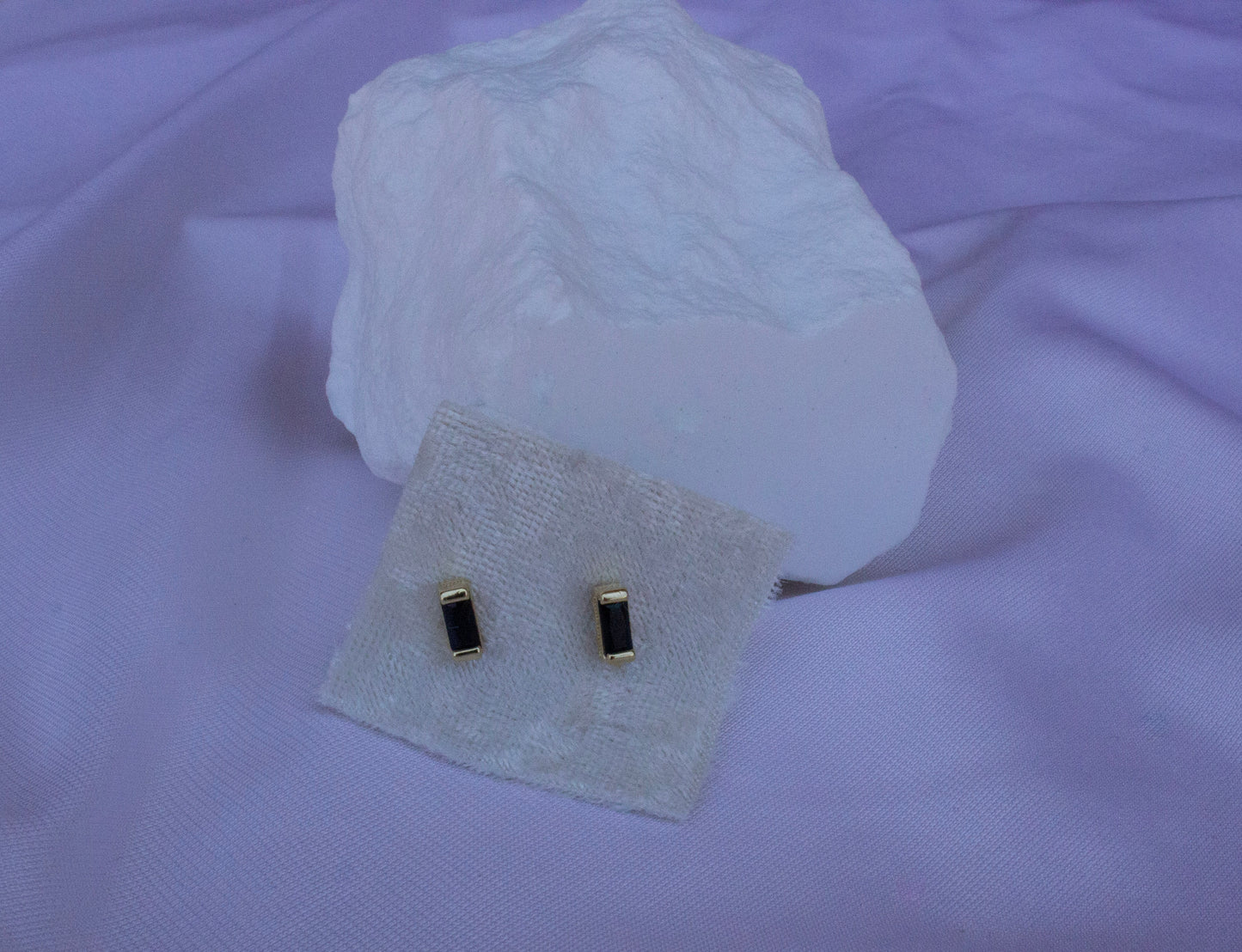 Midnight Glow 18K Gold-Filled Black Rhinestone Stud Earrings